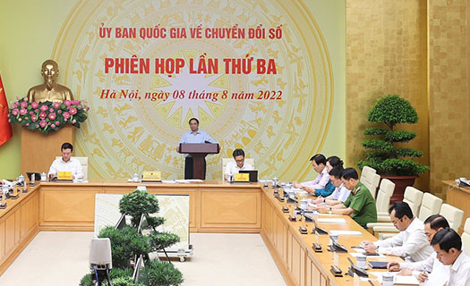 Thủ tướng chủ trì Phiên họp thứ ba của Ủy ban Quốc gia về chuyển đổi số