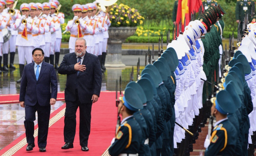 Toàn cảnh lễ đón chính thức Thủ tướng Cuba tại Hà Nội